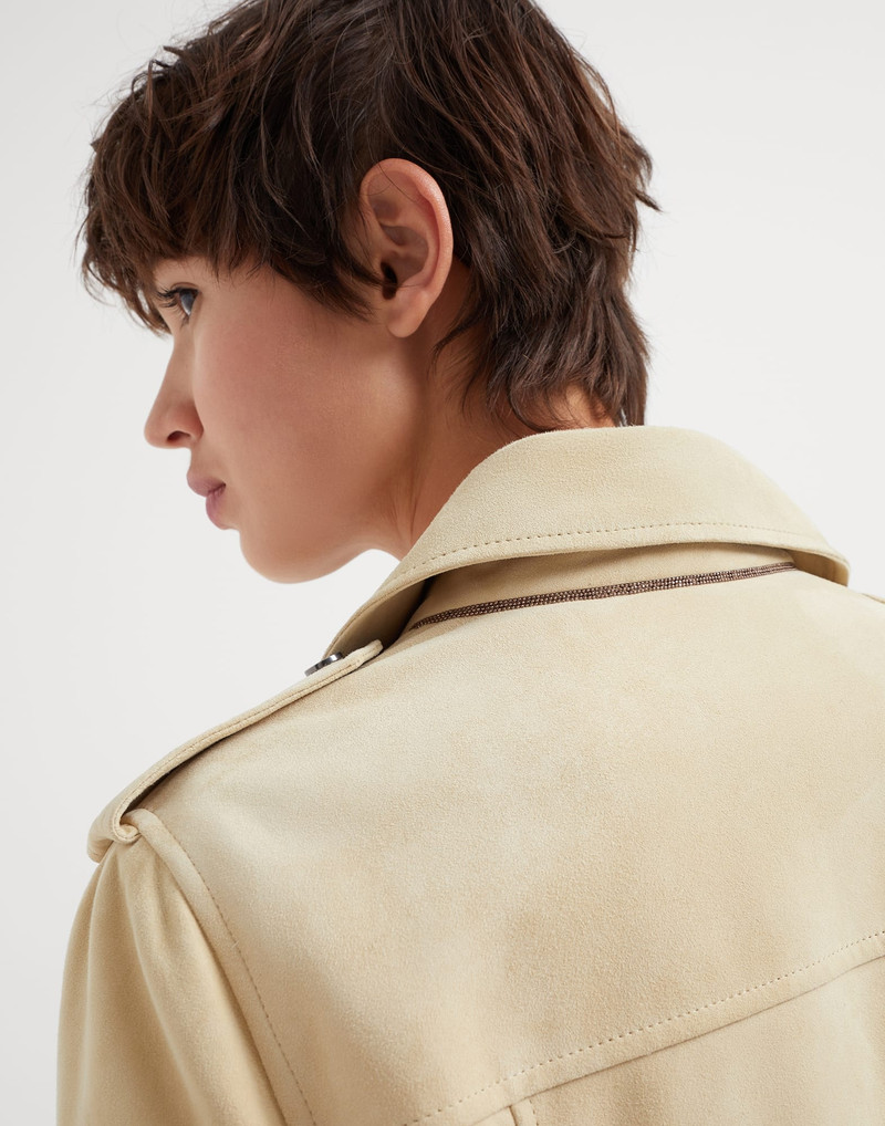 Suede biker jacket with monili 3