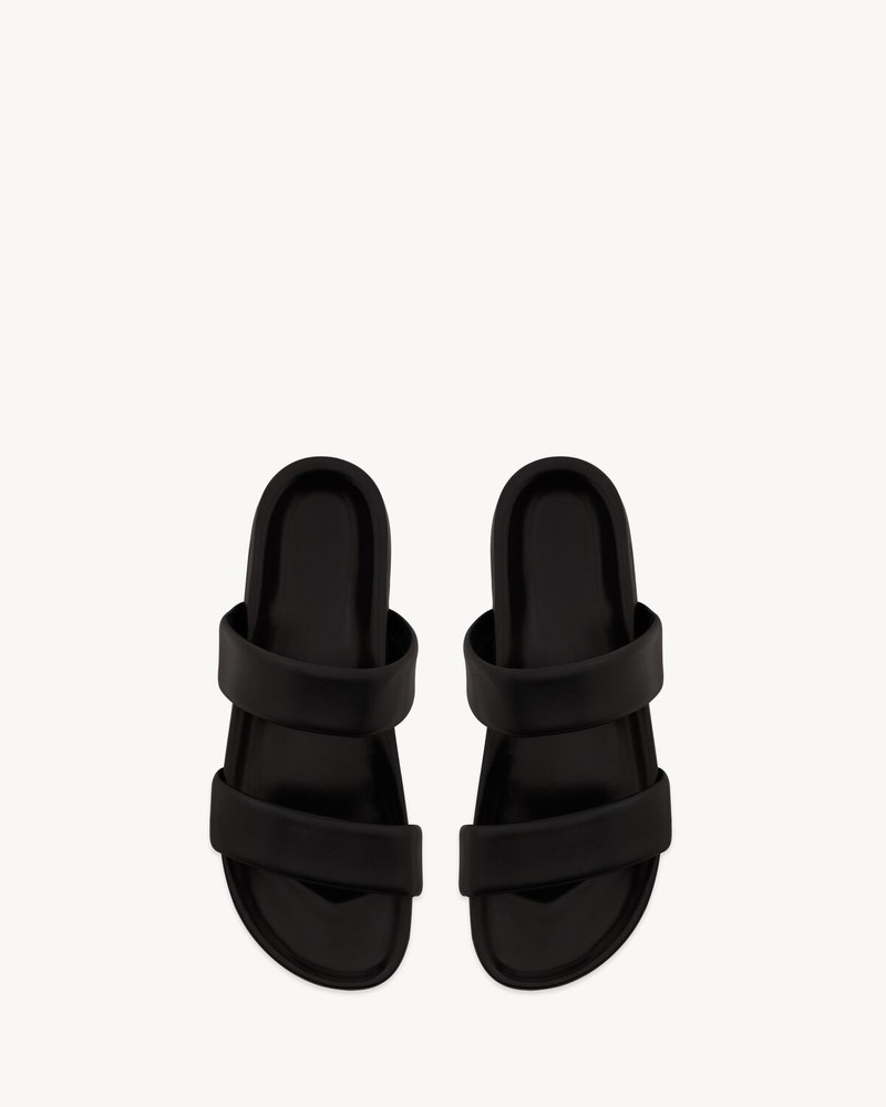 SAINT LAURENT NICHOLS SLIDES IN SMOOTH LEATHER outlook