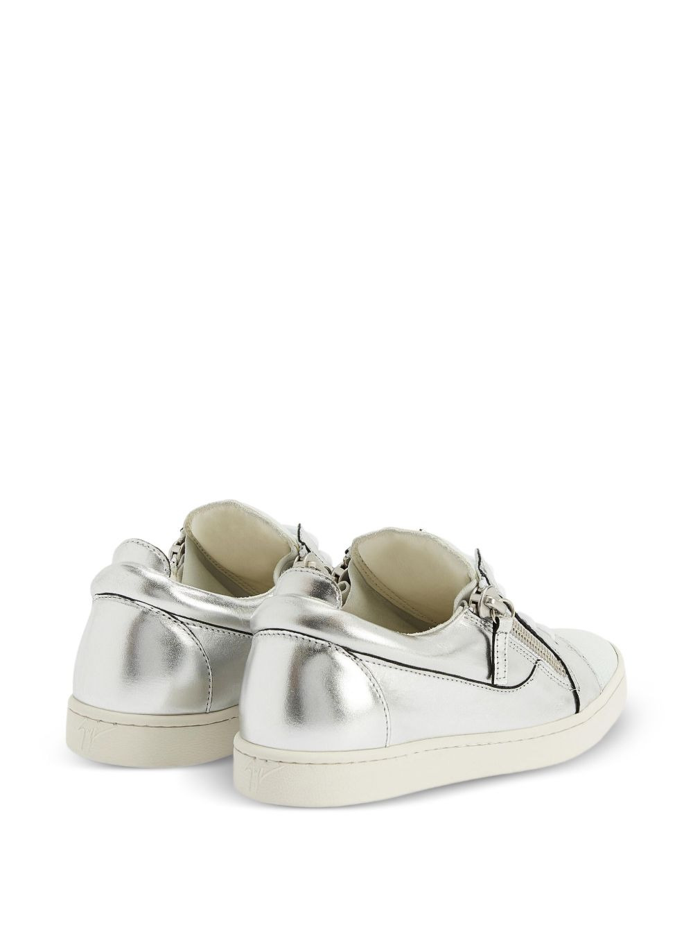 Nicki metallic leather zip-detail sneakers - 3