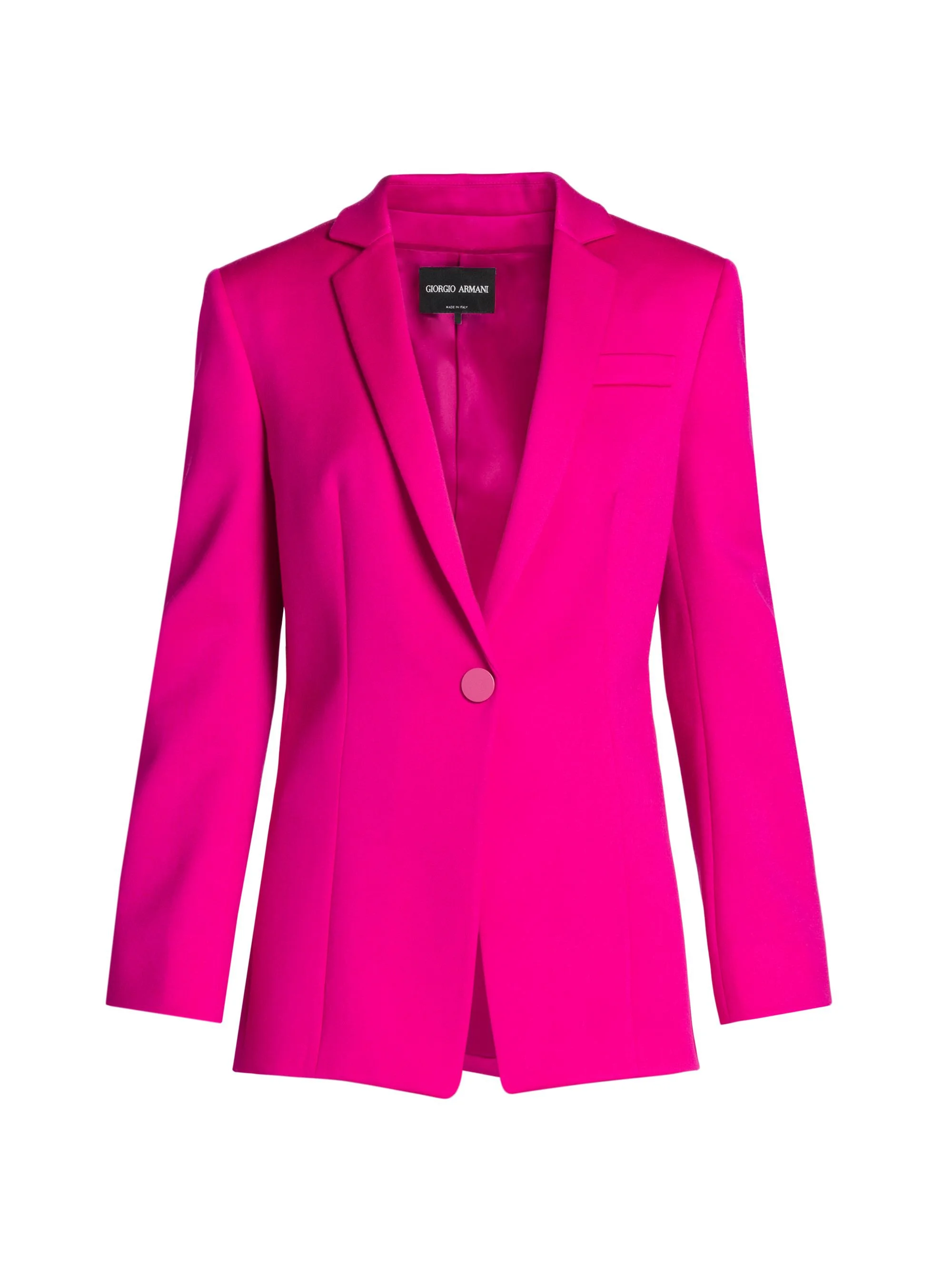 Women's Wool Tuxedo Blazer - Pink - 1
