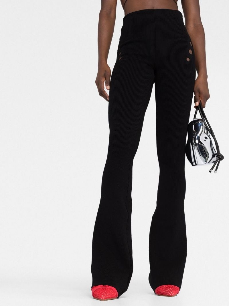 high-waisted knitted trousers - 5