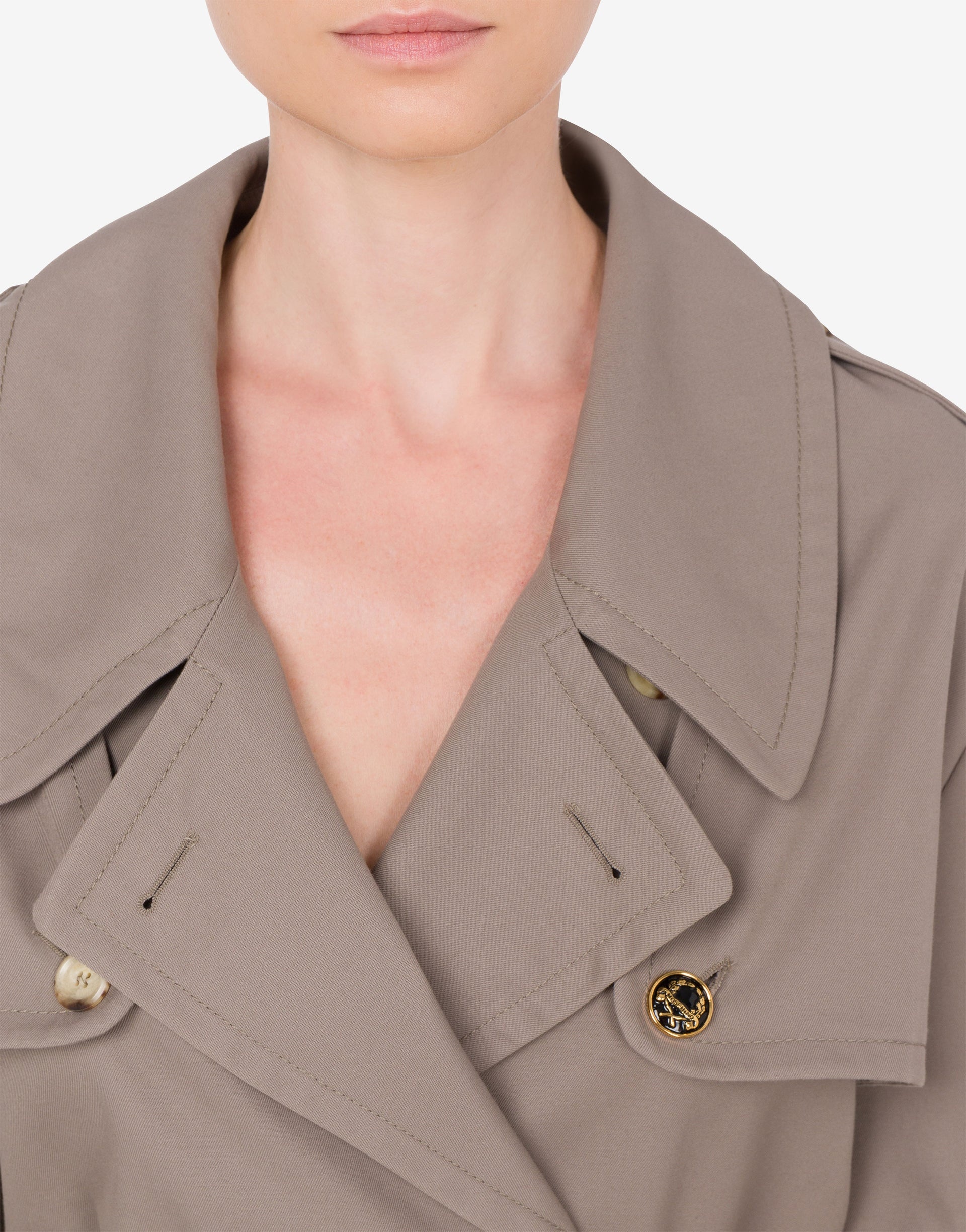 COTTON AND NYLON GABARDINE TRENCH COAT - 3
