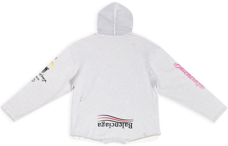 BALENCIAGA Balenciaga Paris Upside Down Hoodie Oversized 'White' 698156TMVD19000 outlook