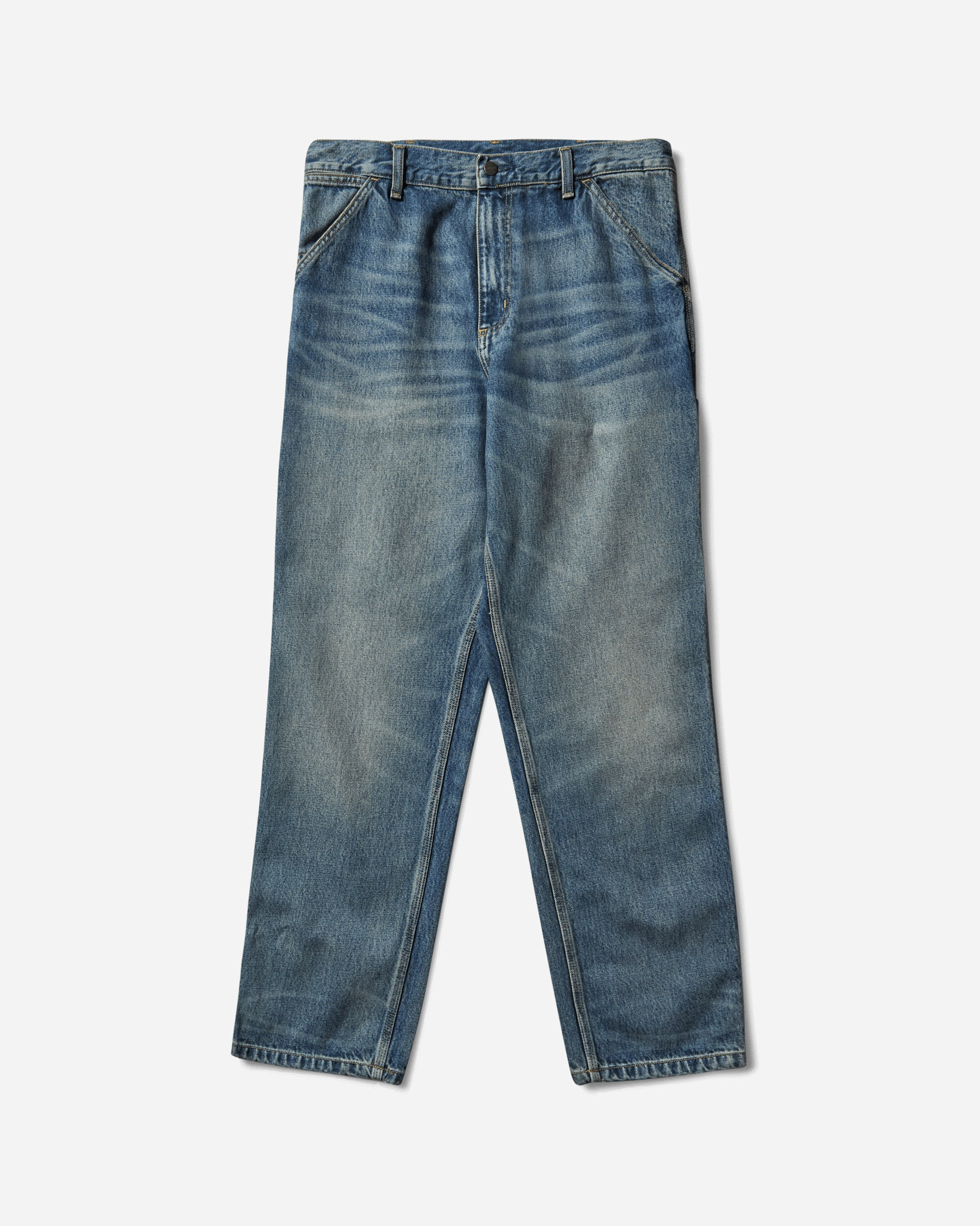 Men's Single Knee Pants Blue (Worn Used Wash) - 1