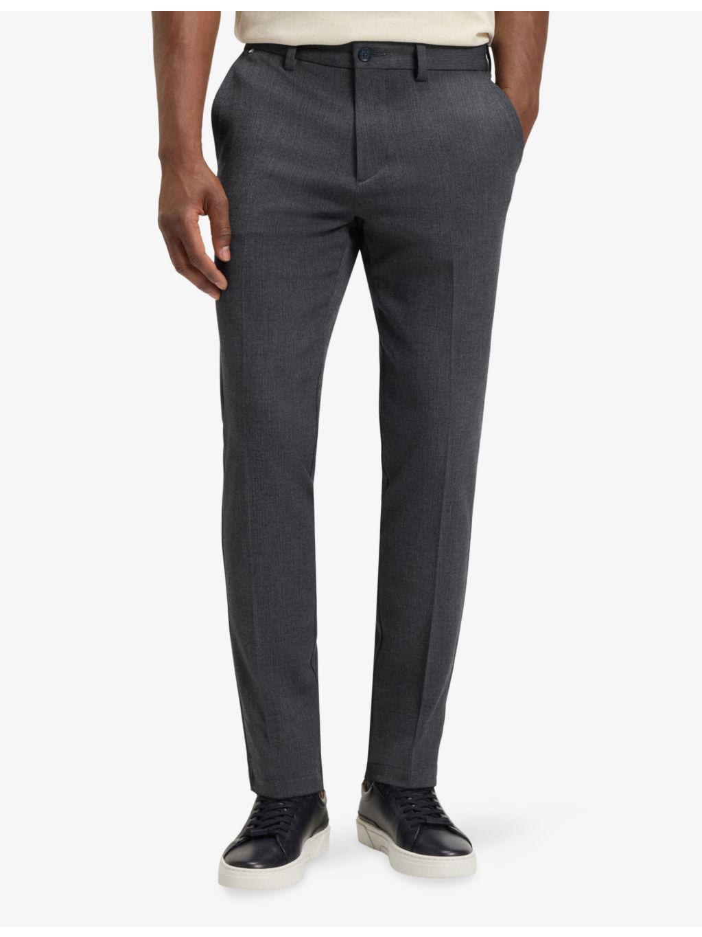 Herringbone Slim-Leg Stretch-Woven Trousers - 3