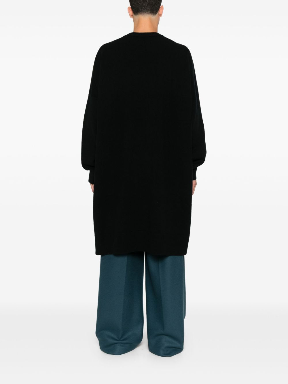 round-neck ribbed sweater dress - 4