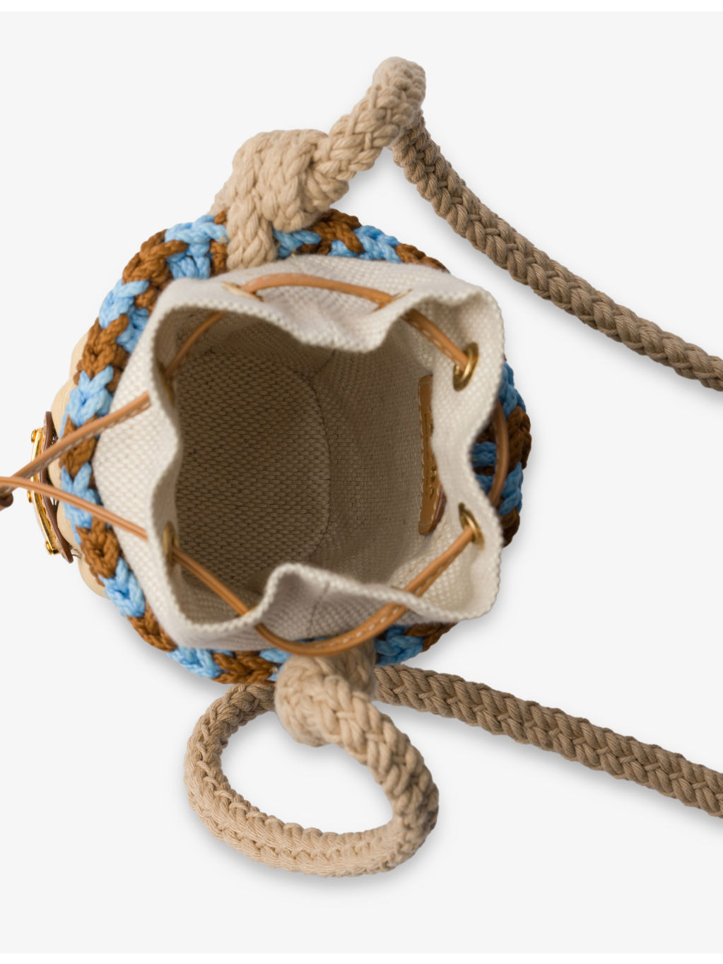 Logo-Embellished Wicker Basket Bag - 4