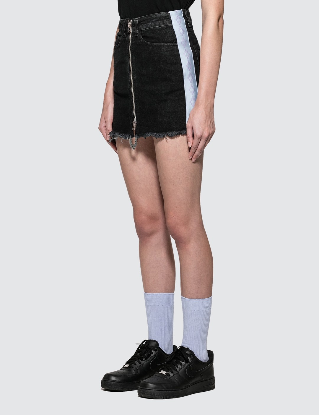 CROSS TAPE DENIM SKIRT - 2