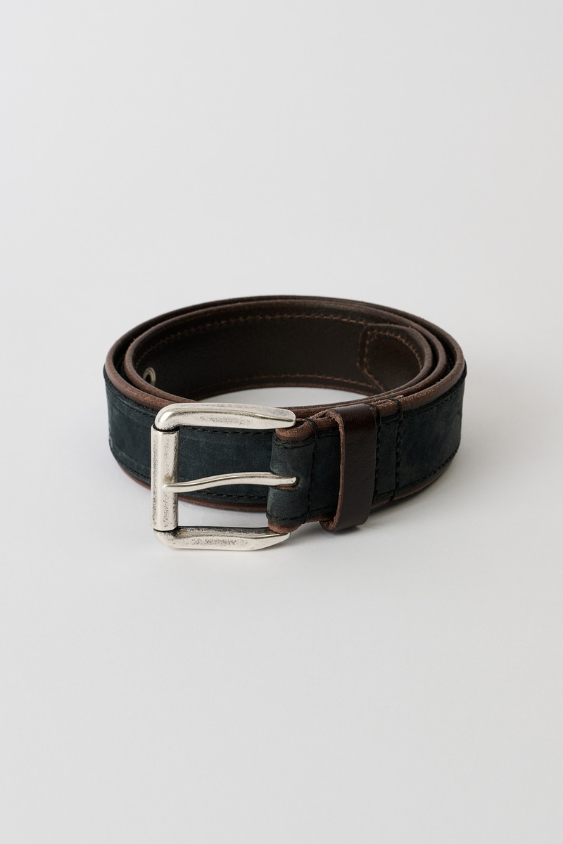 Verge Belt Dark Navy Velveteen Nubuck 1
