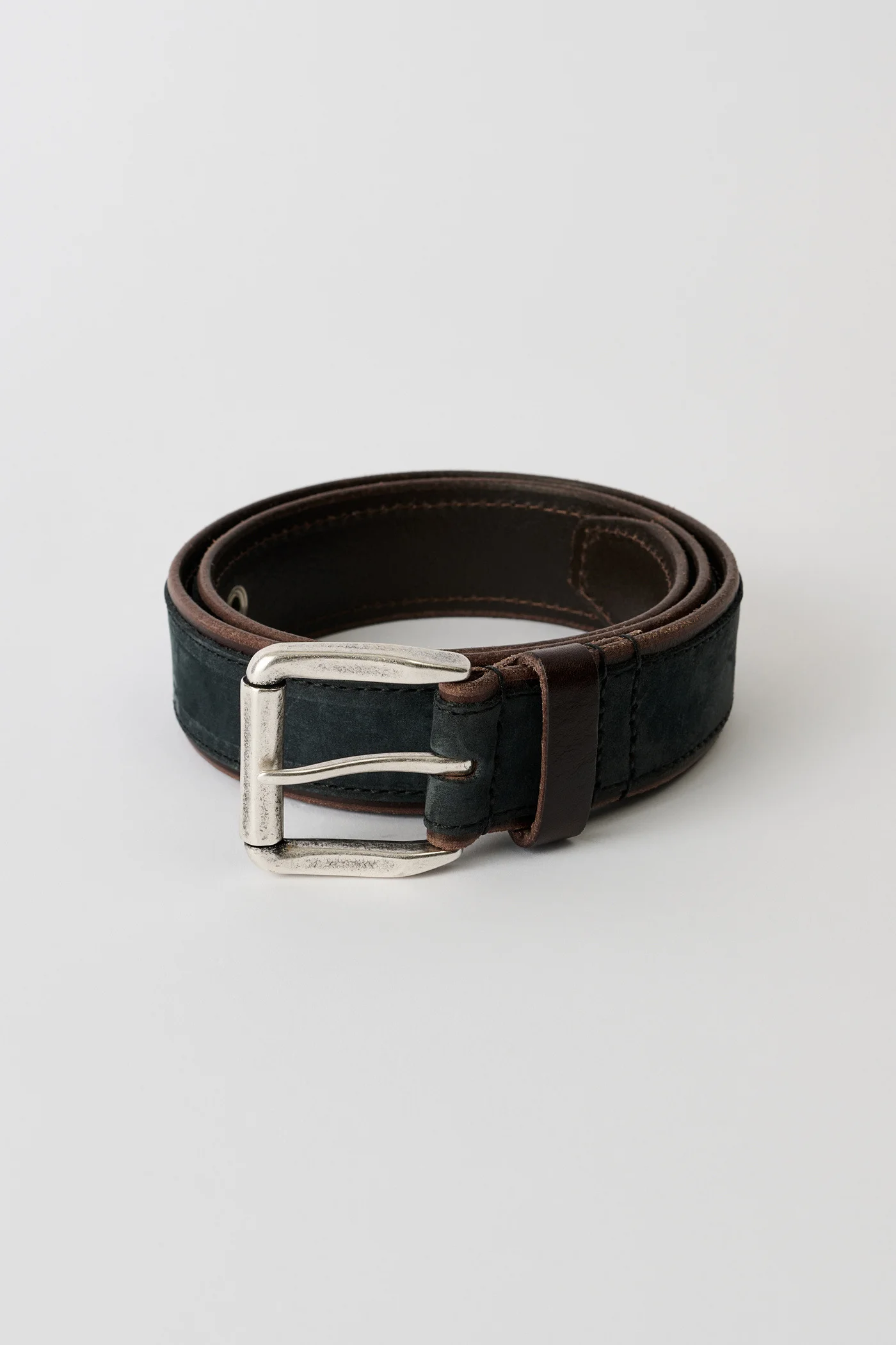 Verge Belt Dark Navy Velveteen Nubuck - 1