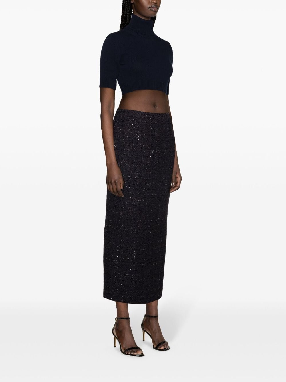 sequinned tweed pencil skirt - 3