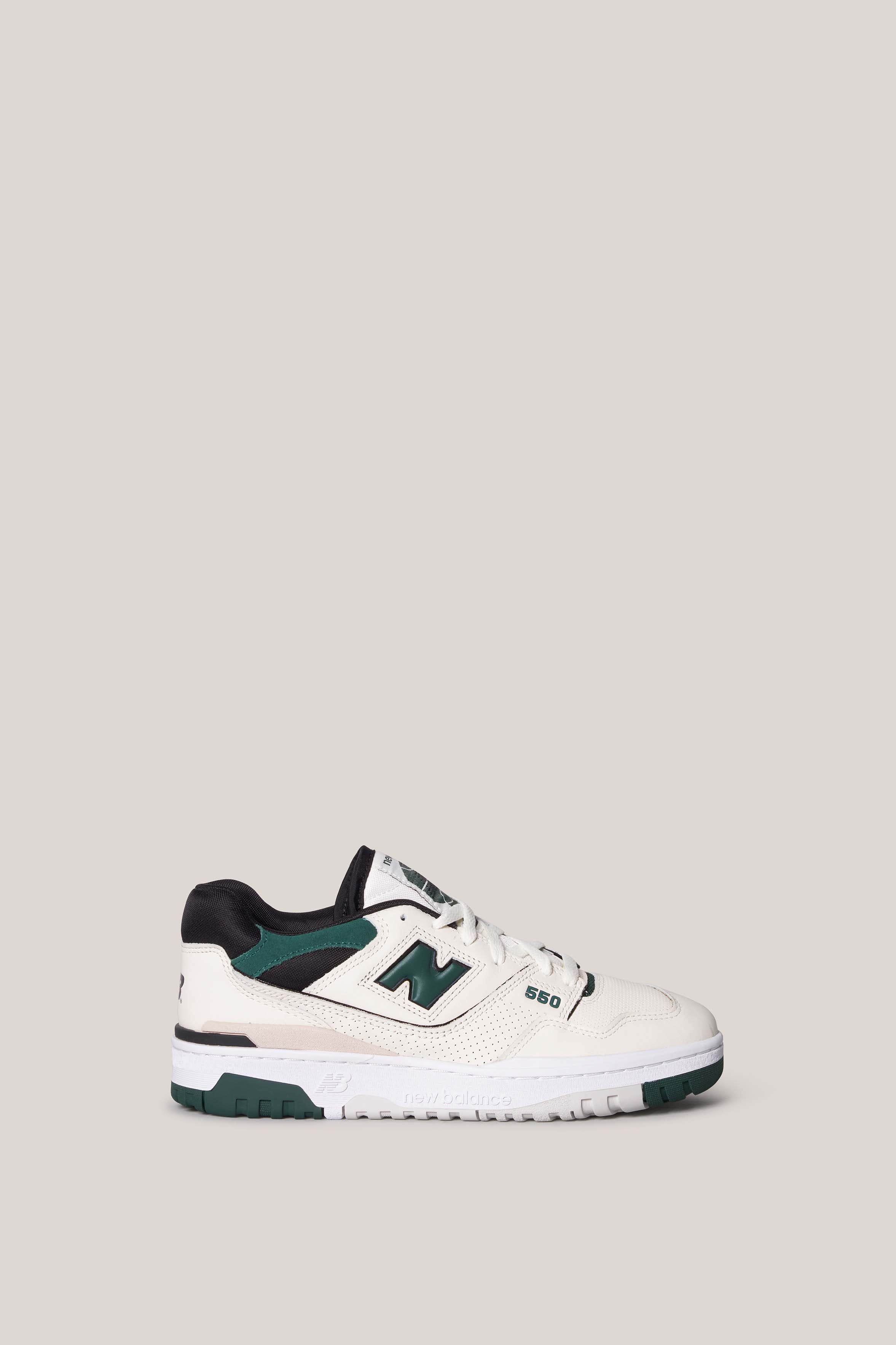 White-Green 550 Sneakers - 2