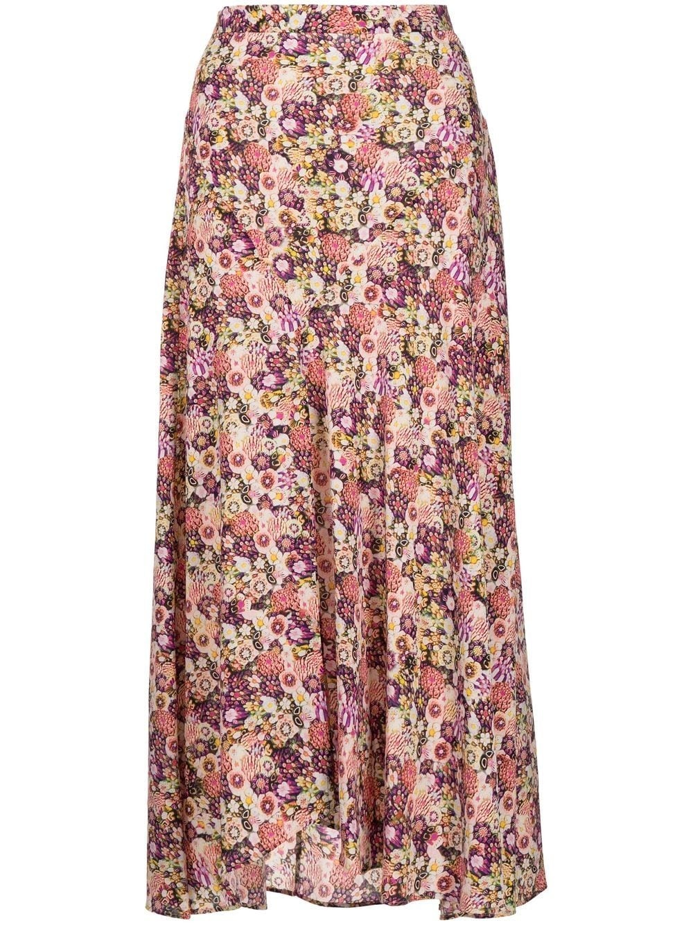 floral-print high-waisted skirt - 1