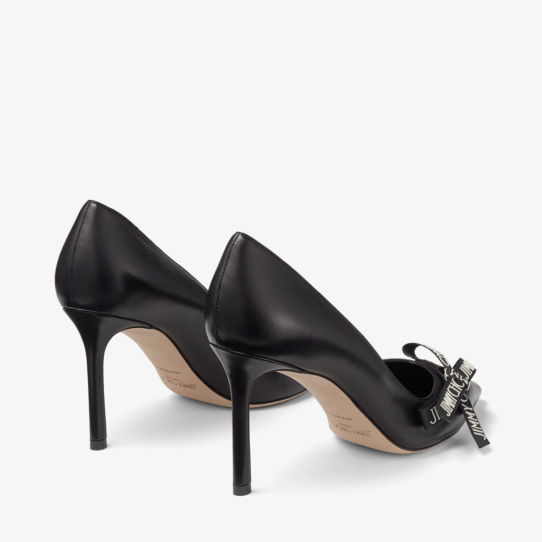 Romy 85
Black Nappa Leather Pumps with Jimmy Choo Bow - 6