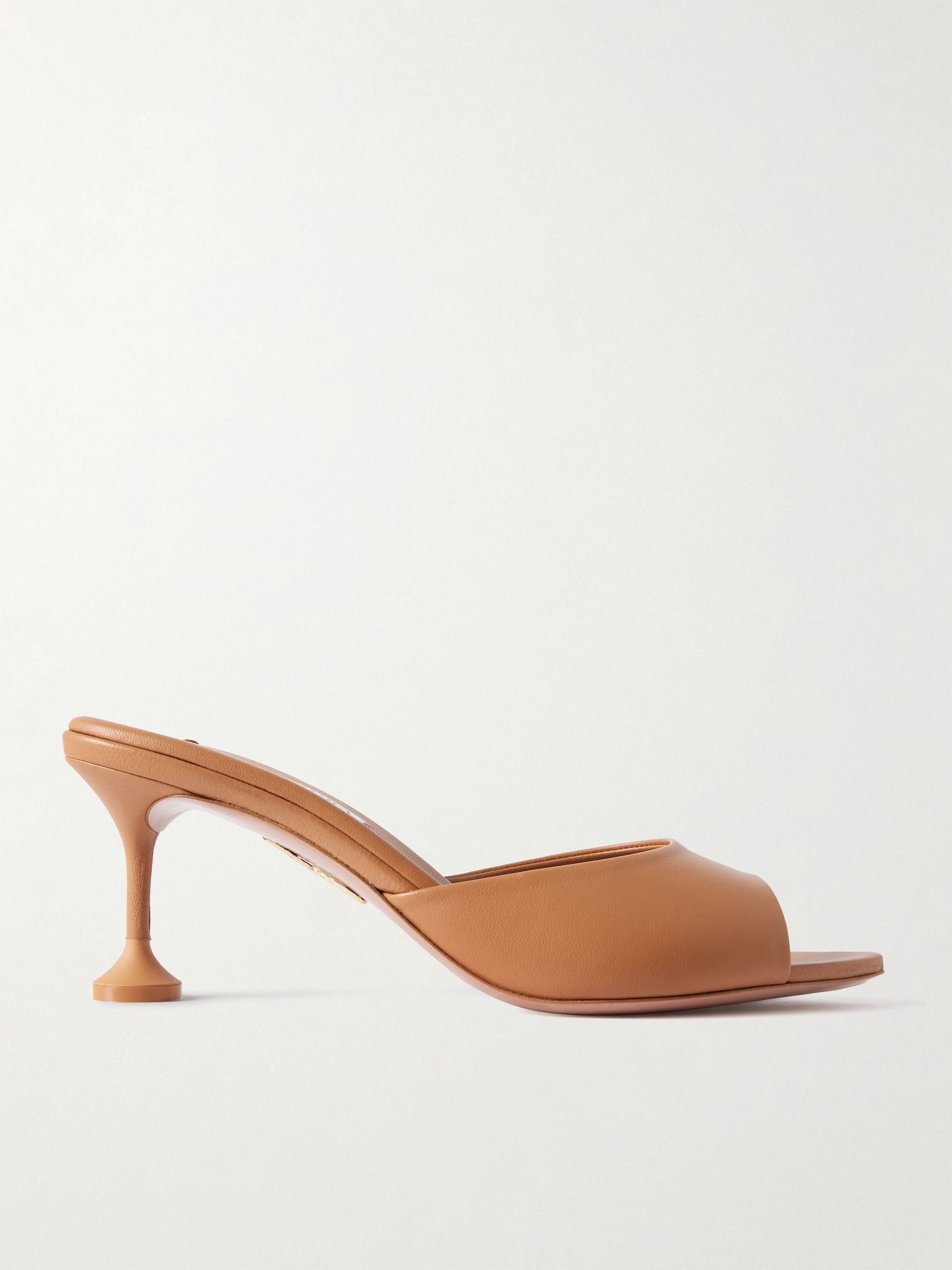 Bisous 65 leather mules Camel - 1