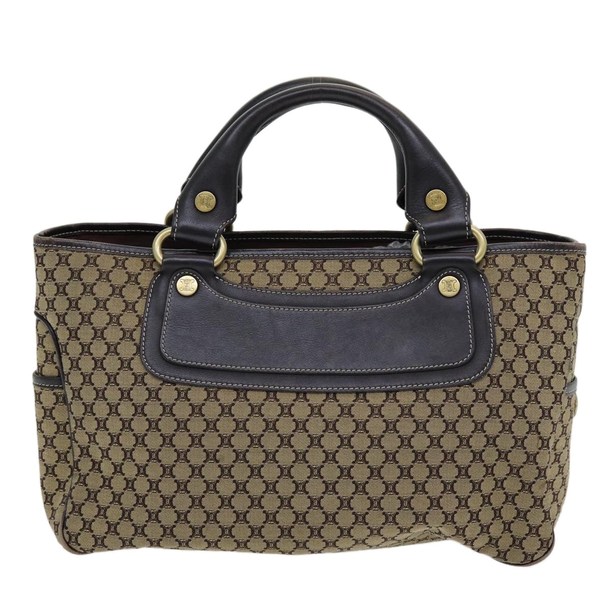 CELINE Macadam Canvas Hand Bag Beige Gold - 2