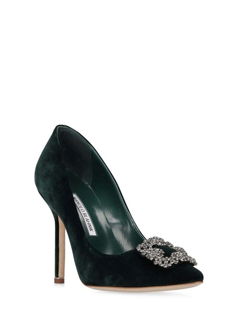 105mm Hangisi embellished velvet pumps - 3