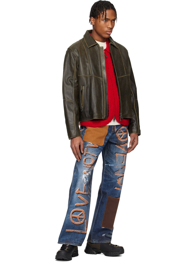 Andersson Bell SSENSE Exclusive Brown Dreszen Zip-Up Leather Jacket outlook