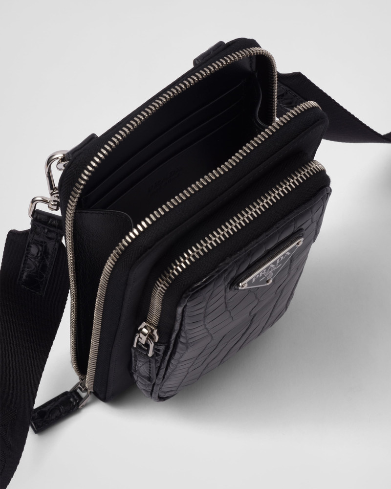 Re-Nylon and crocodile leather smartphone case 5