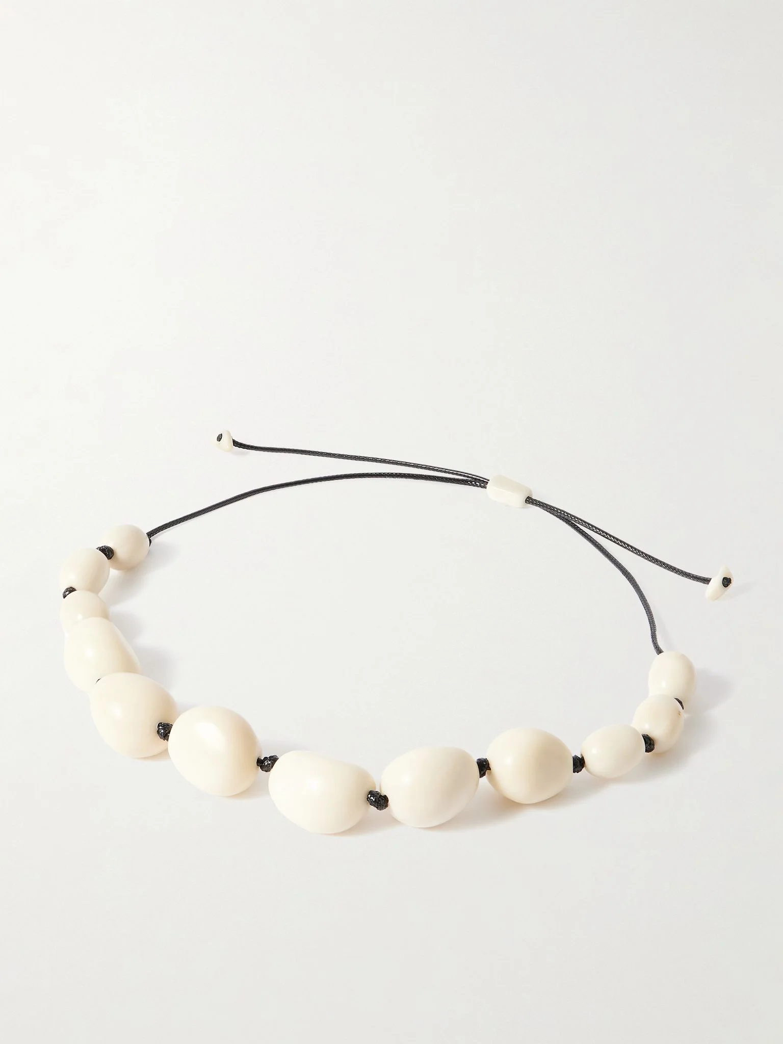 The Statement tagua and leather necklace Ivory - 1