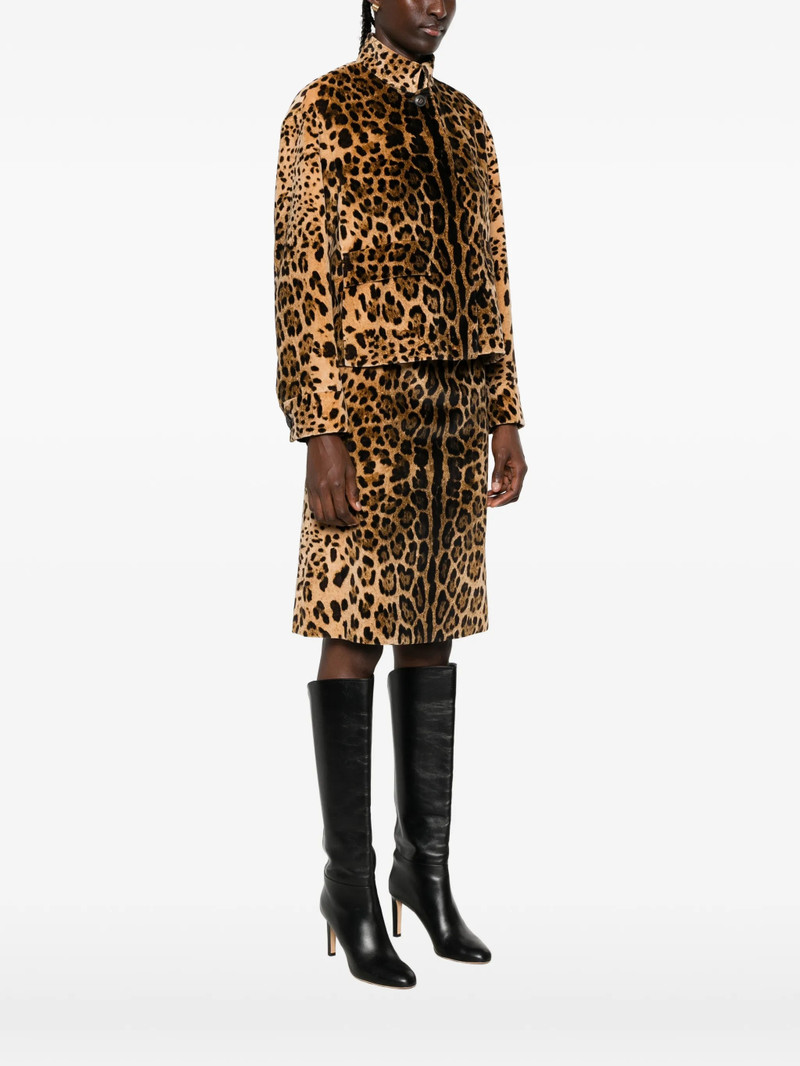 Max Mara Studio Max Mara Studio Tedro Leopard-print Cropped Jacket outlook