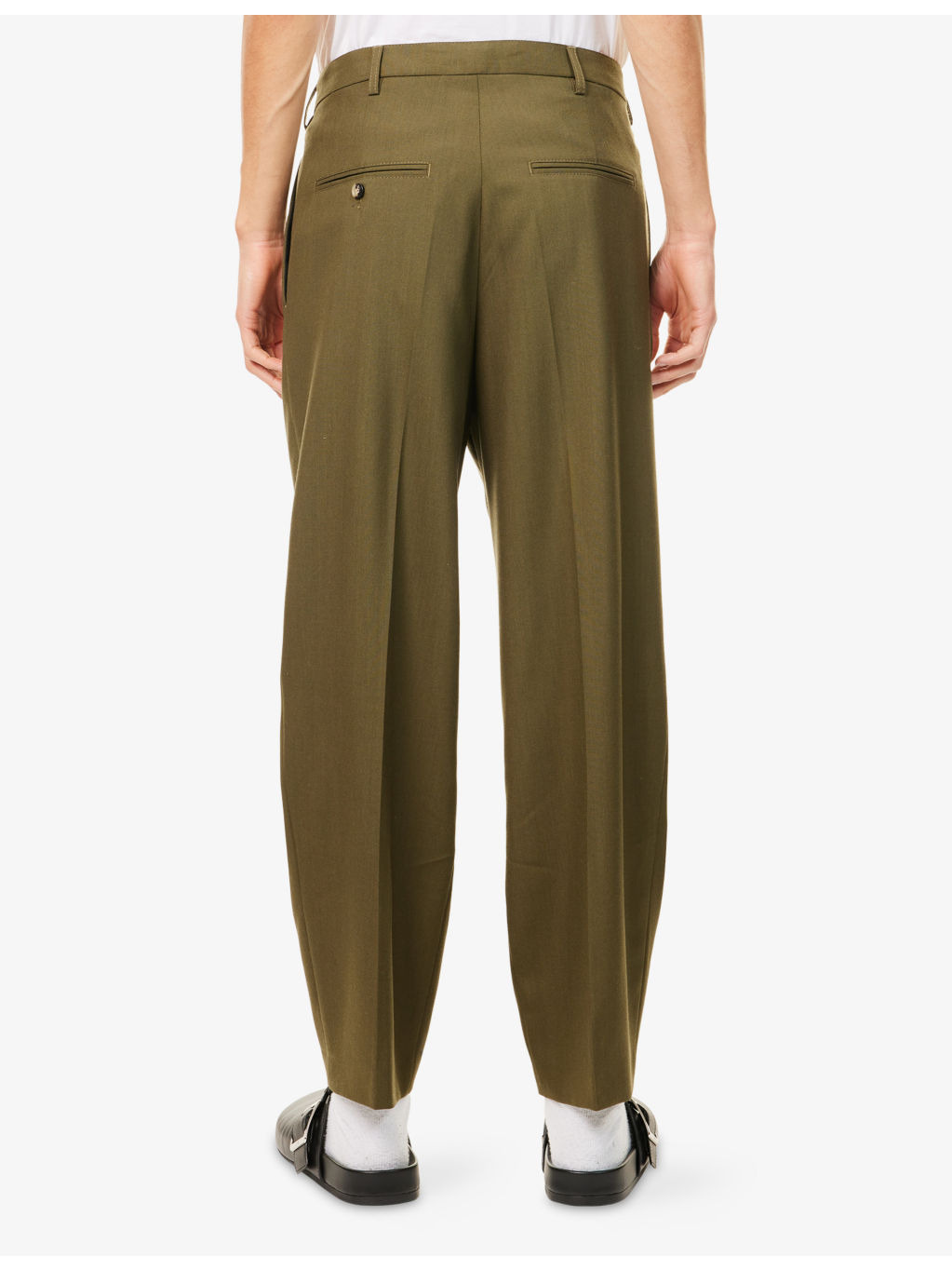 Pleated High-Waisted Wool Trousers - 4