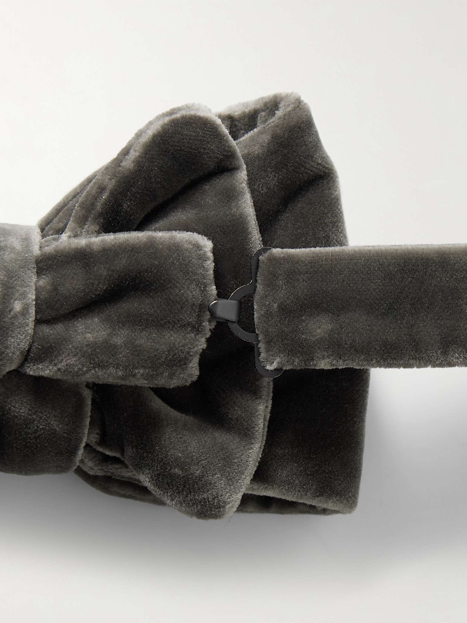 Pre-Tied Cotton-Velvet Bow Tie - 3