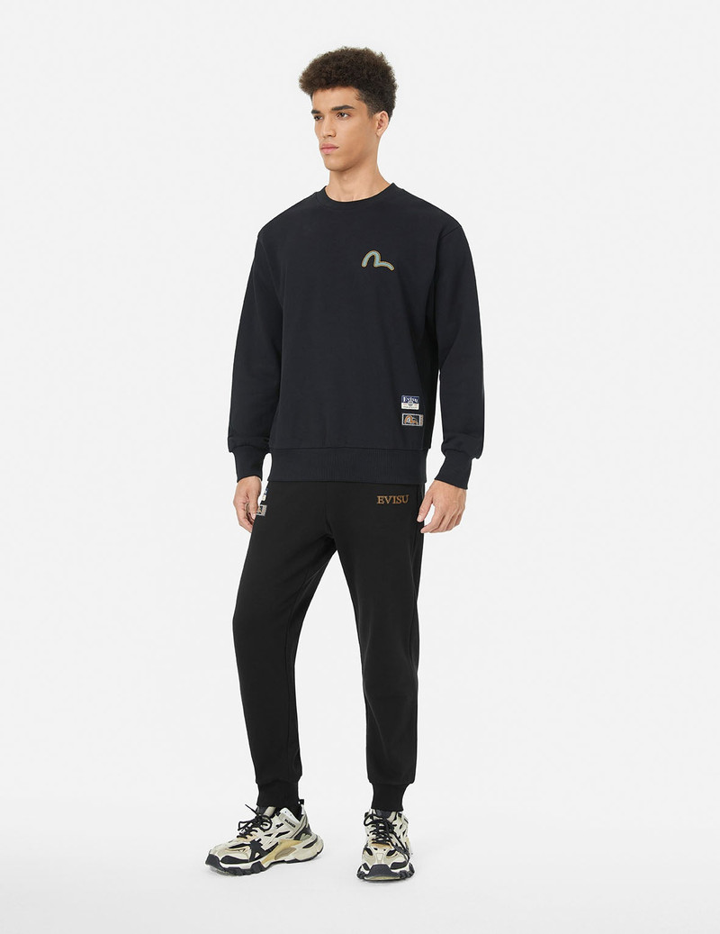 Ethnic Style Daicock Print Regular Fit Sweatpants 4