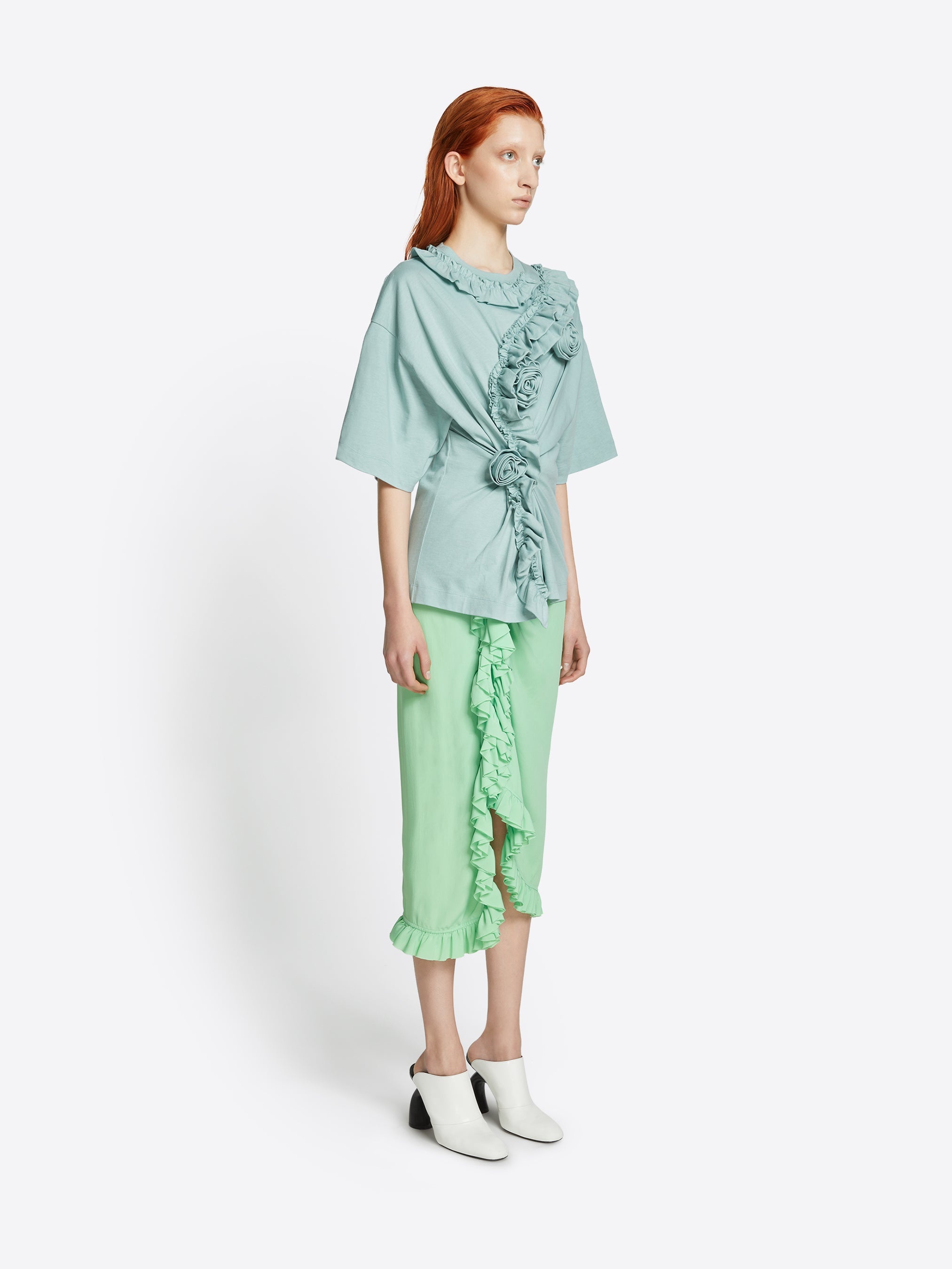 FLORAL RUFFLE TEE - 3