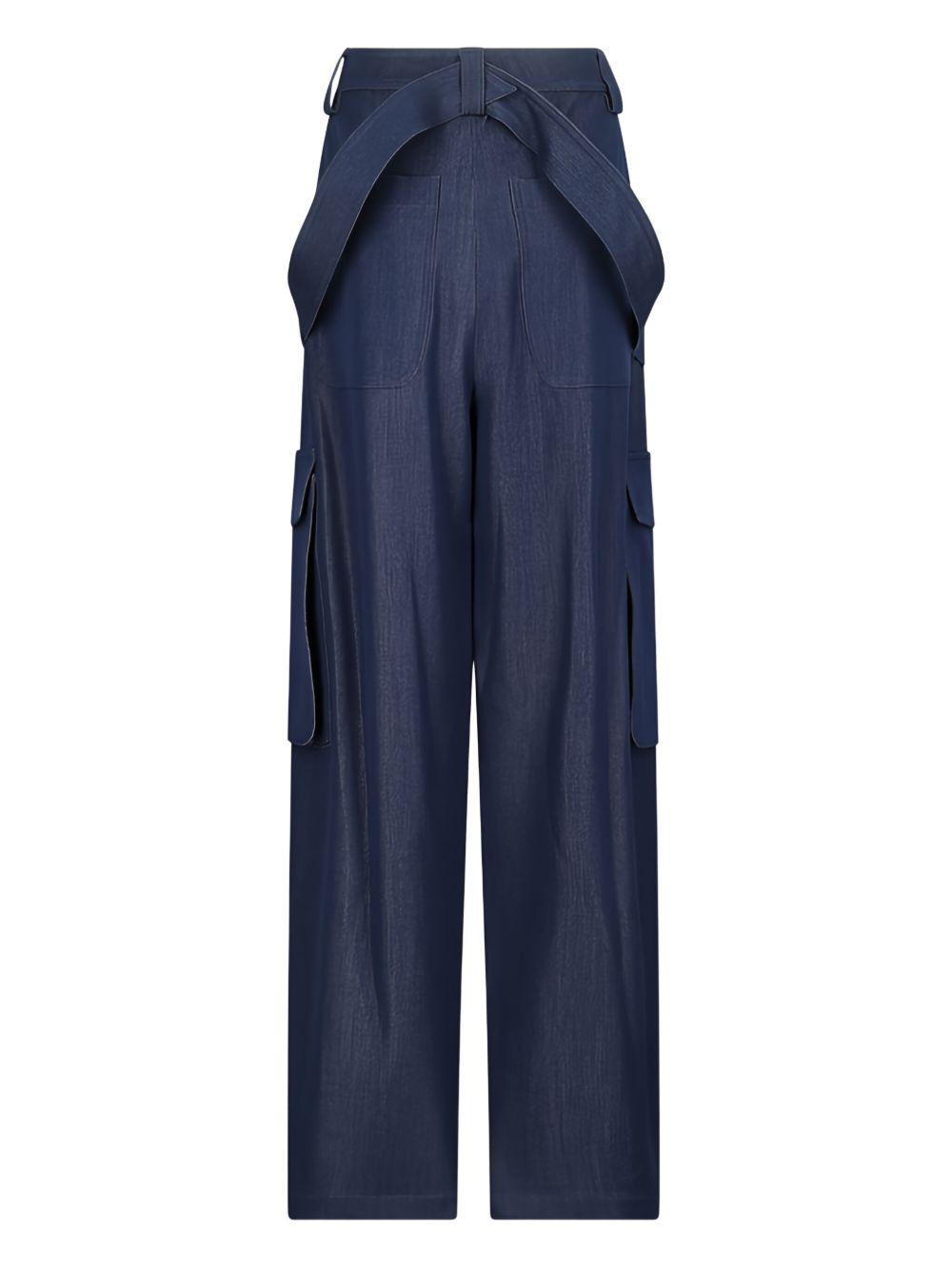 belt-detail cargo straight trousers - 2