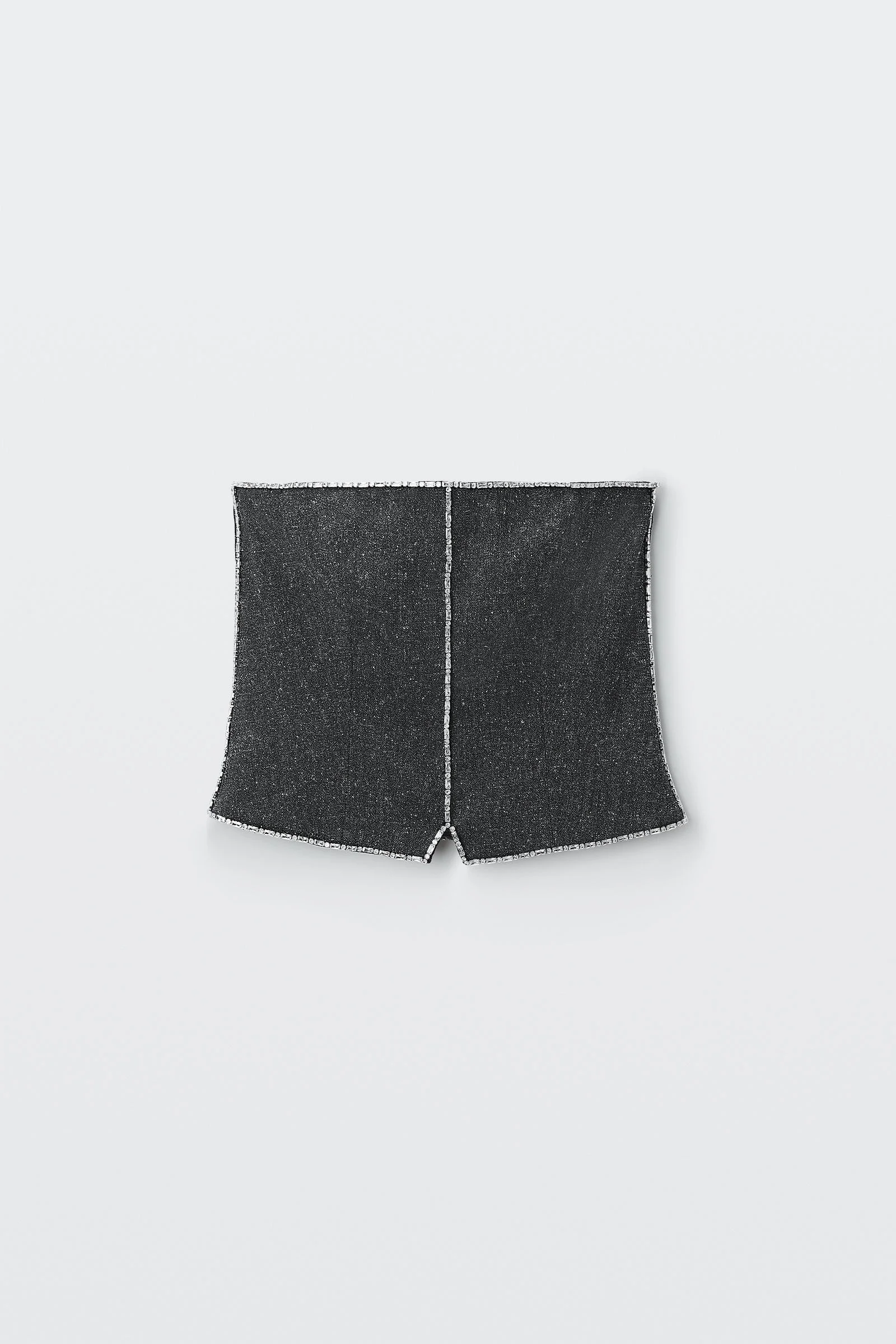 tweed strapless top with crystal trim - 1