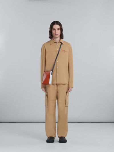 Marni MUSEO SOFT SMALL BAG IN BROWN AND WHITE LEATHER outlook