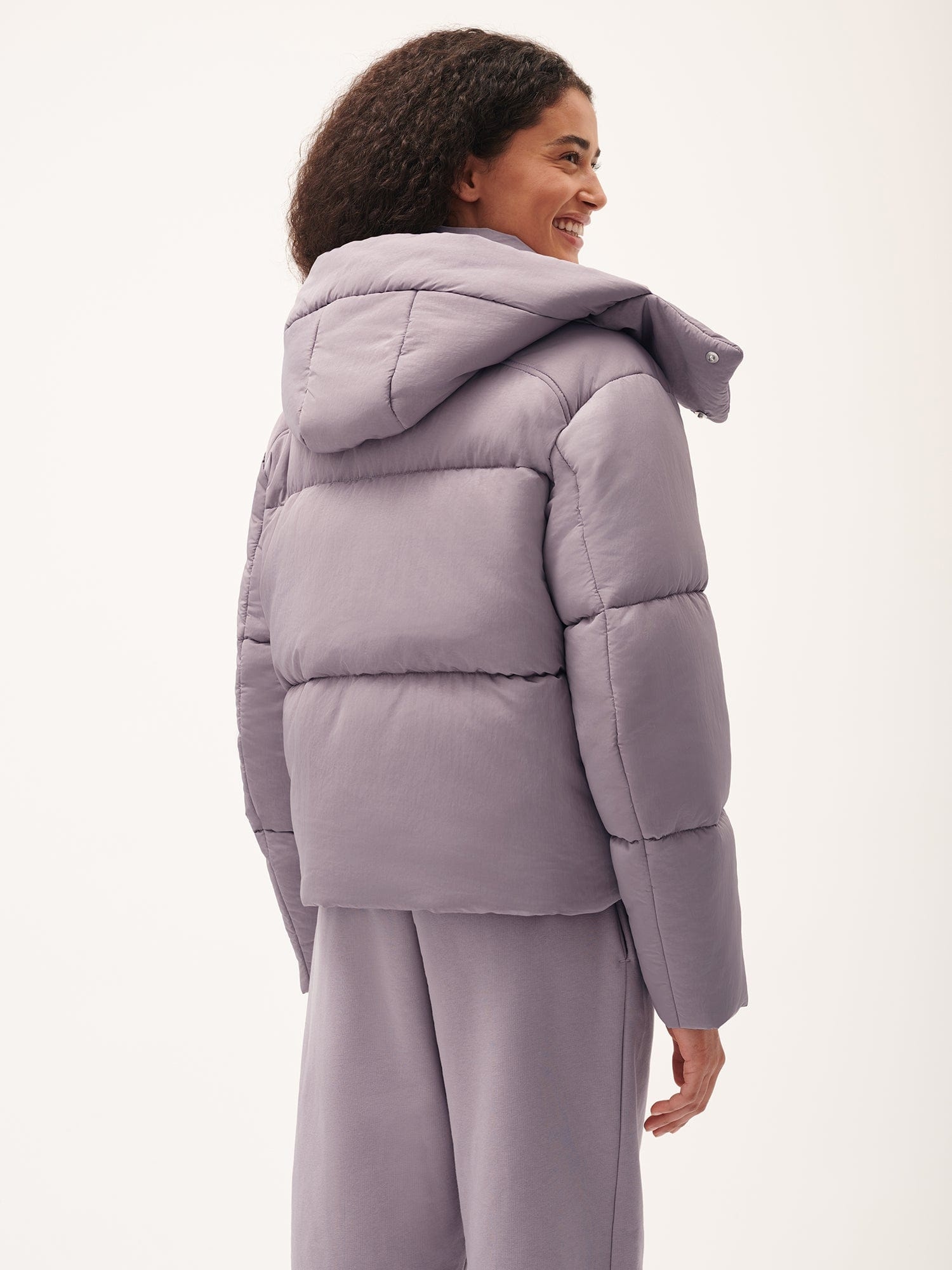 Women's DNA Flower-Warmth Cropped Puffer - Raisin Purple - 3