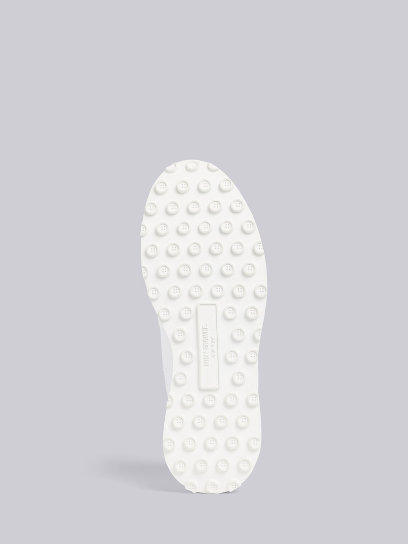 White Cotton Canvas Interlock Tech Runner Rugby Trainer 5