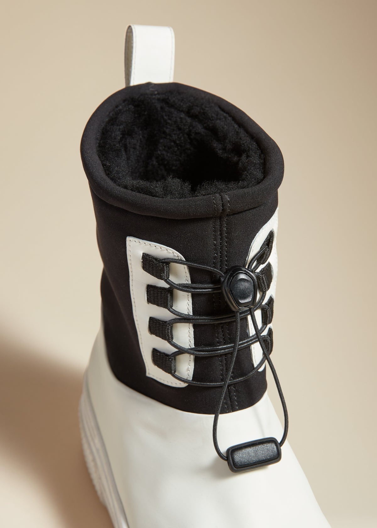 The Culver Boot in Off-White and Black - 2