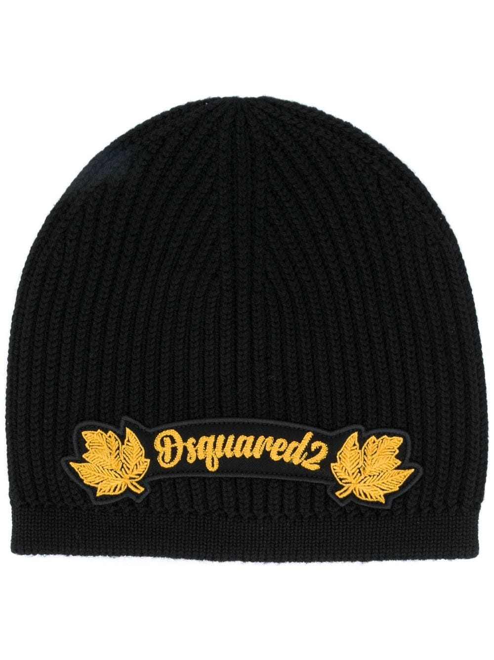 logo patch wool beanie - 1