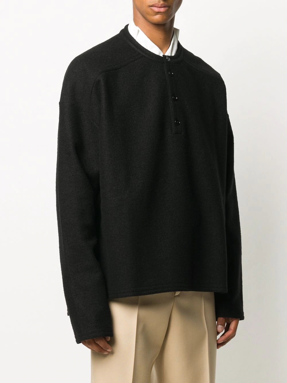 baseball-style button-up pullover - 3