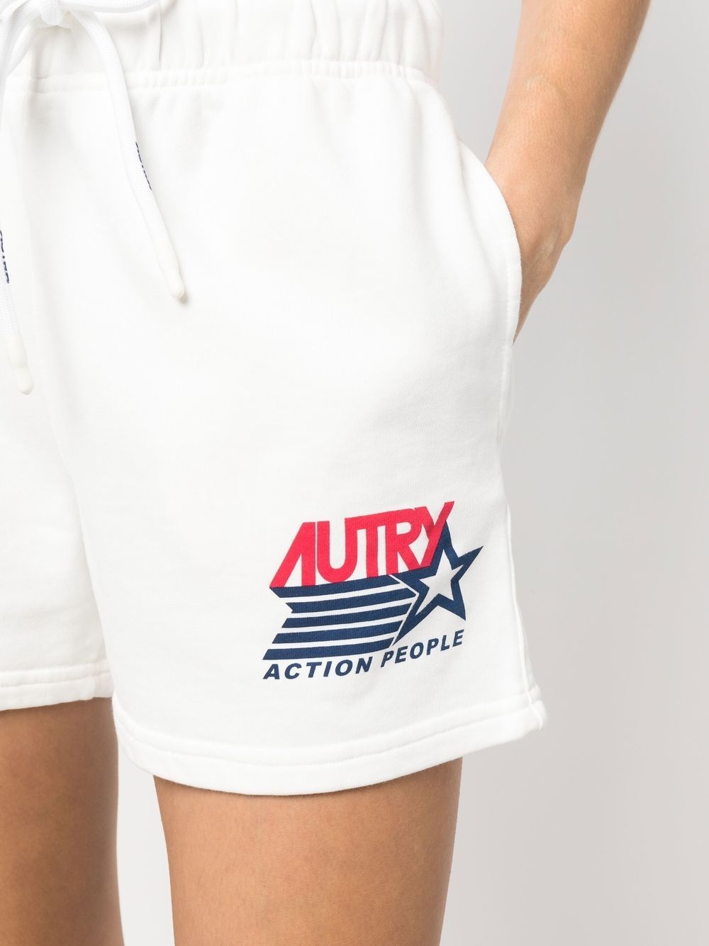 logo print drawstring shorts - 5