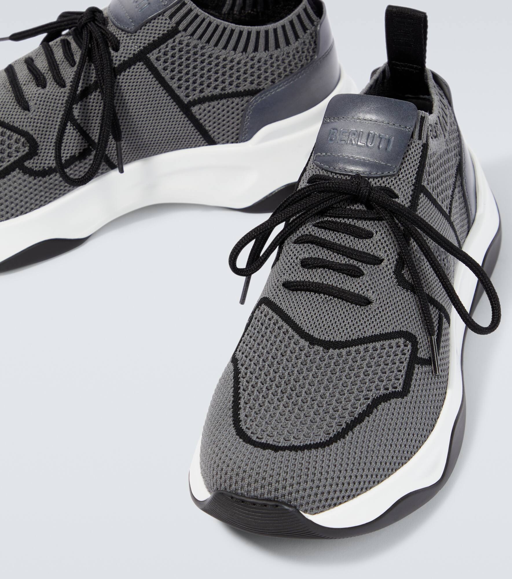 Shadow knitted and leather sneakers - 3