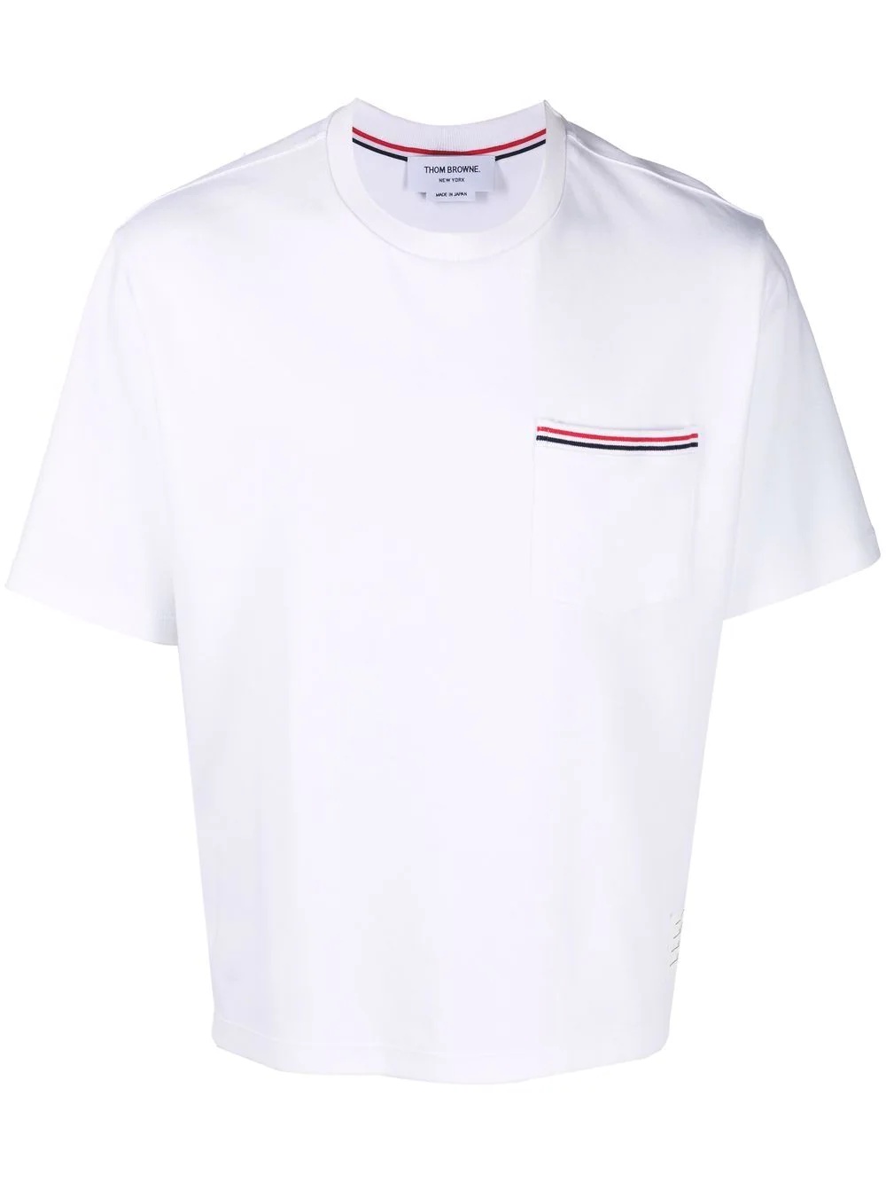 RWB-stripe short-sleeve T-shirt - 1