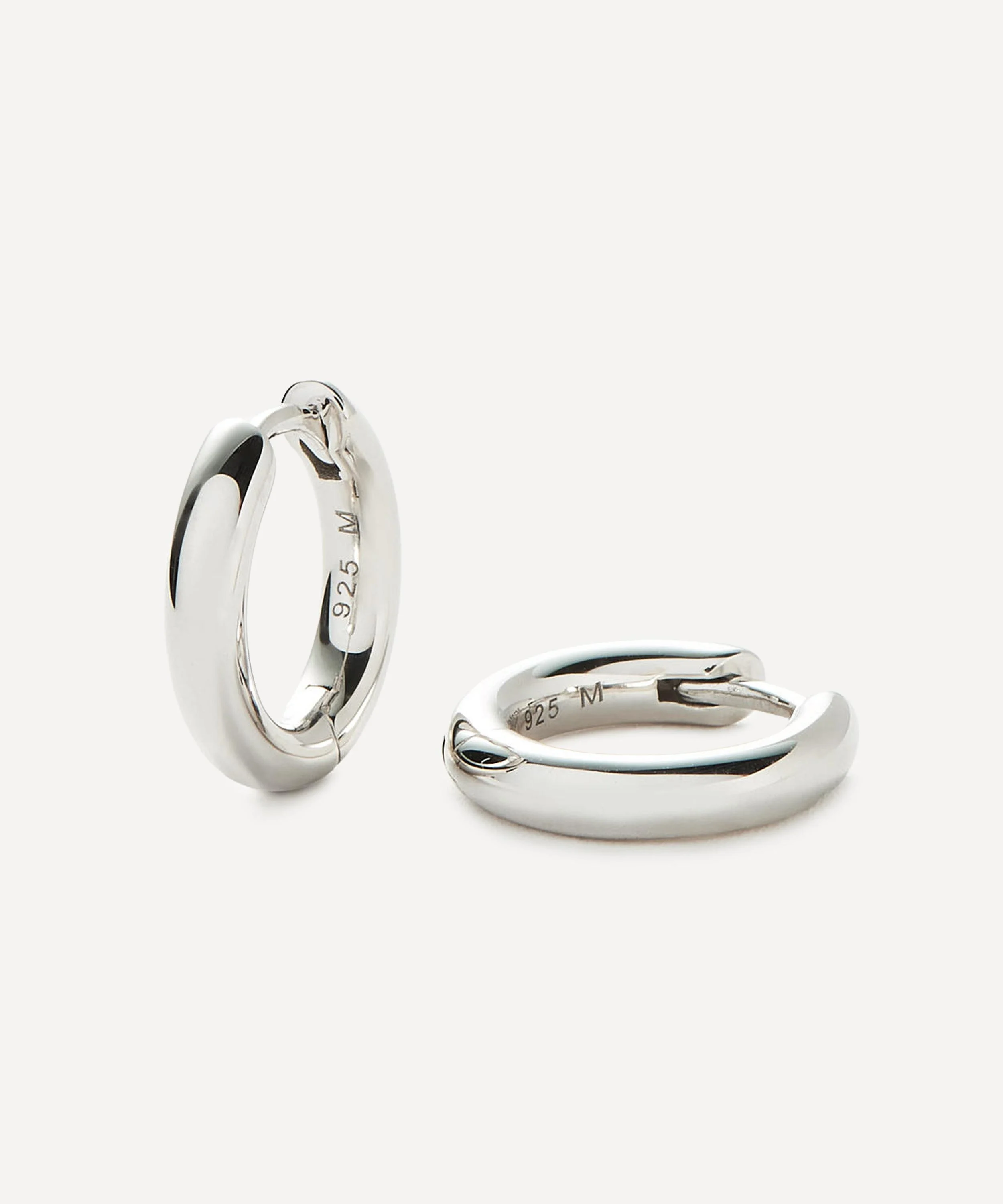 Sterling Silver Classic Tunnel Mini Hoop Earrings - 1