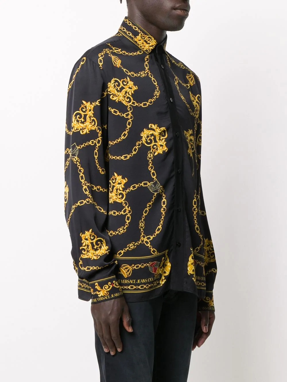 Barocco-print long sleeved shirt - 3