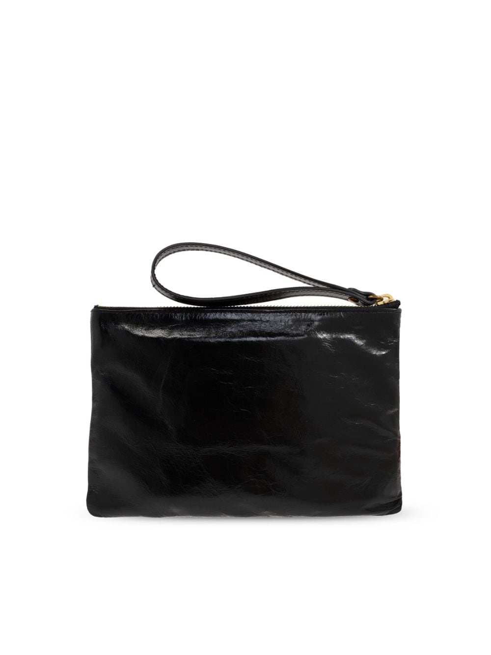crinkled-effect leather clutch bag - 3