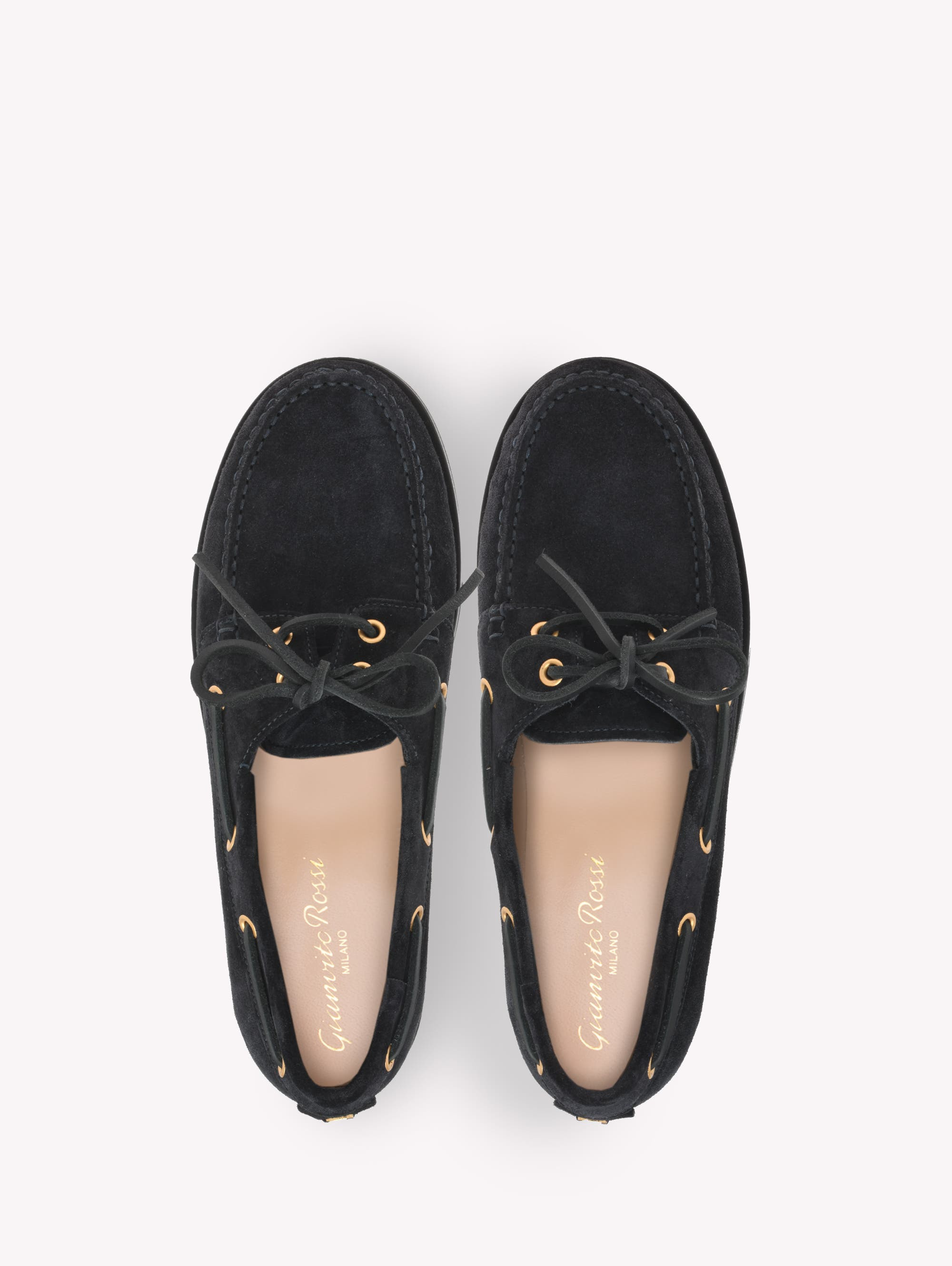 Gianvito Rossi Vandée Boat shoe in Blue Suede at Nordstrom - 3