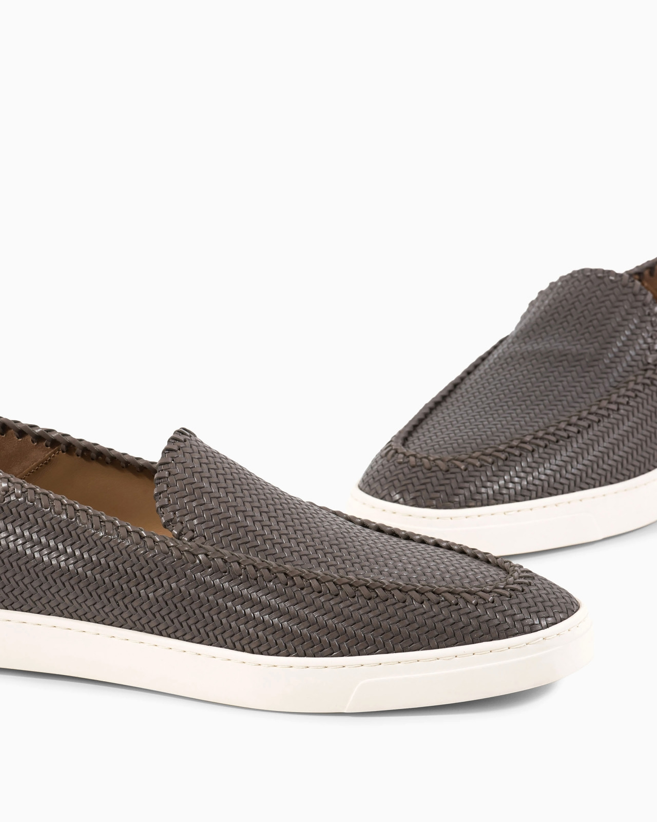 Galleria 3 Braided printed leather slip-ons - 3
