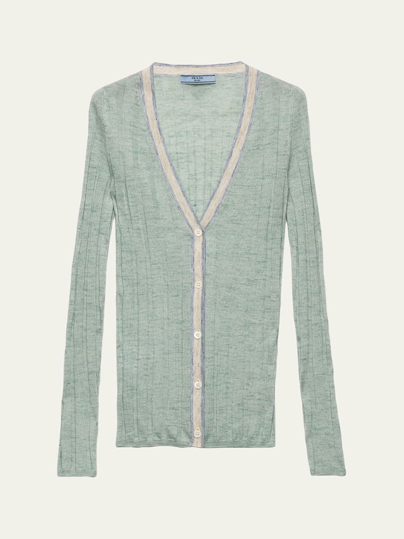 Ribbed Cashmere Silk Cardigan 1