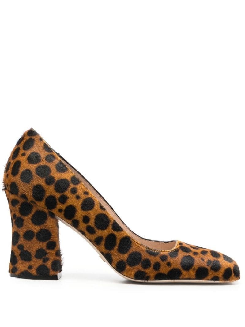 Curveblock leopard-print pumps - 1