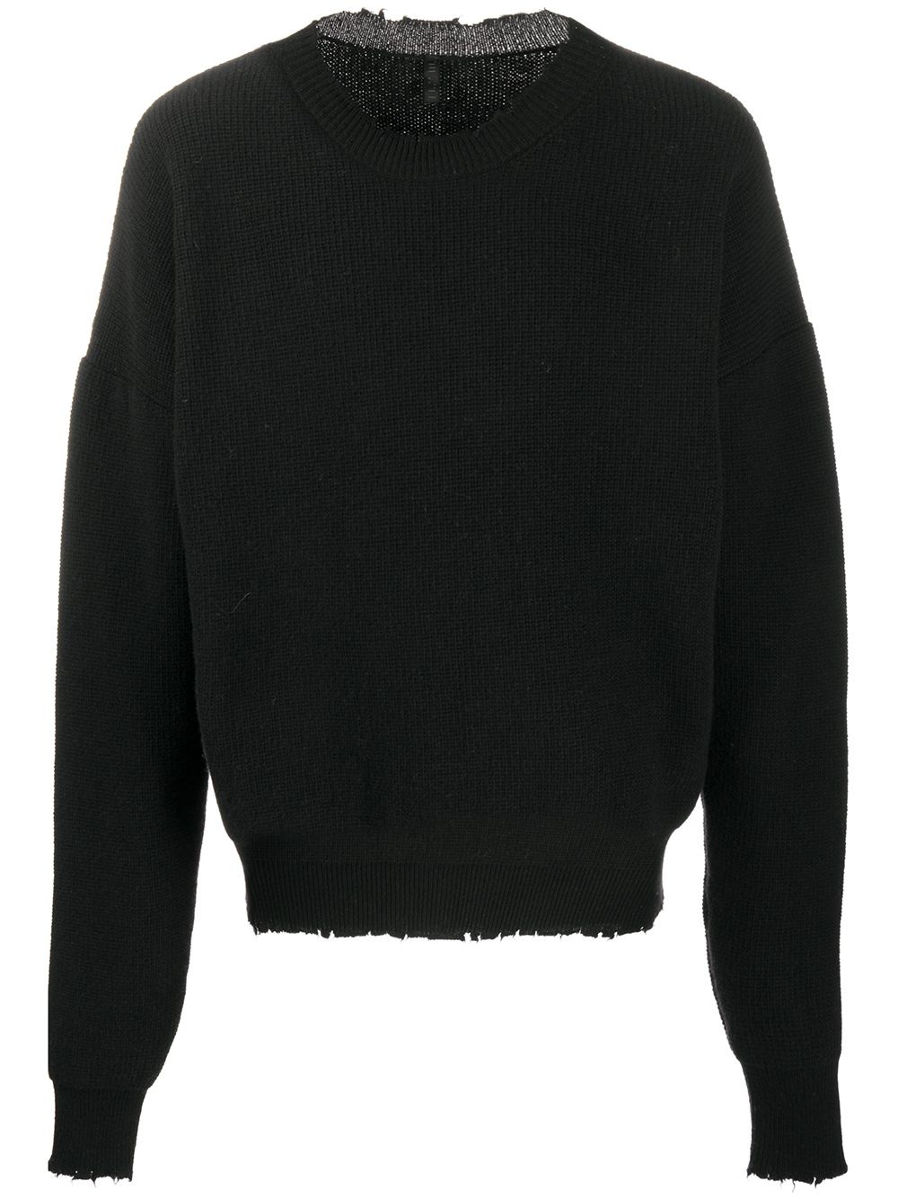 distressed-edge ribbed jumper - 1