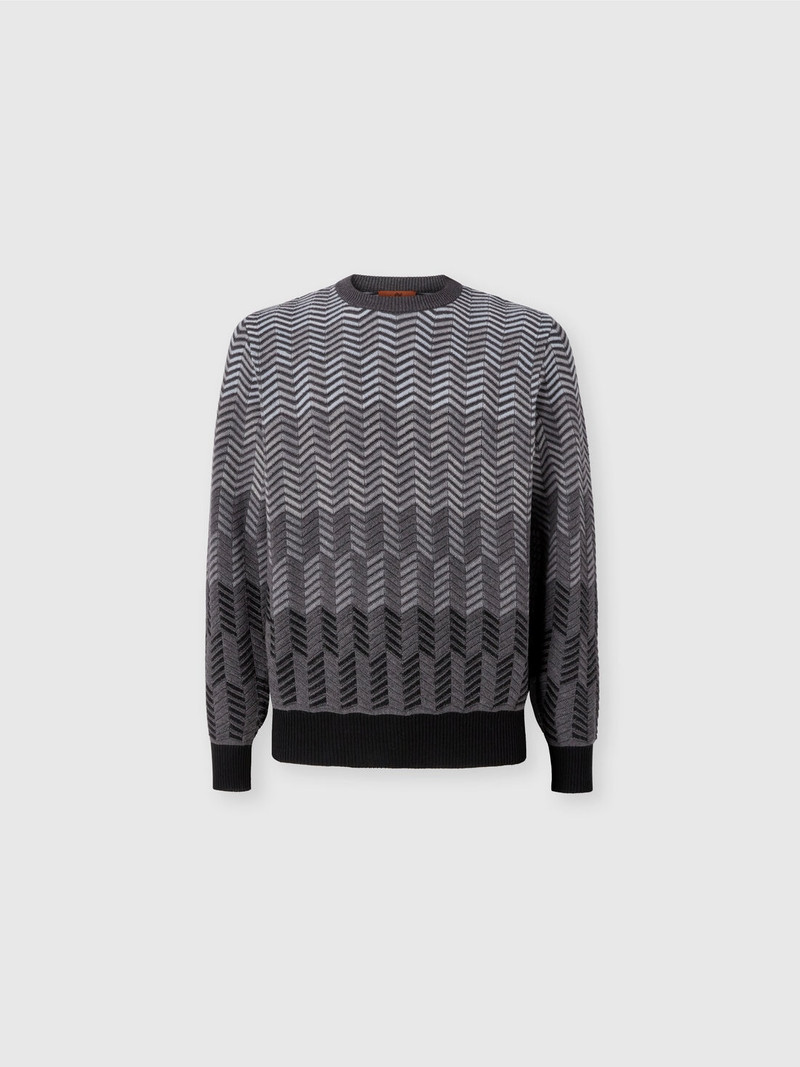 Zigzag virgin wool crewneck pullover 1