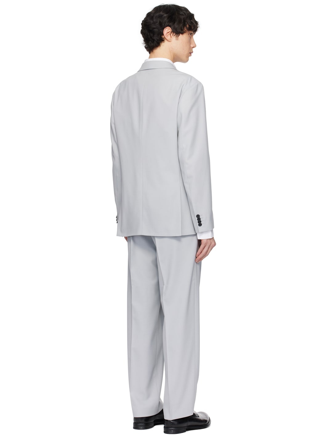 Gray Single-Breasted Suit - 3